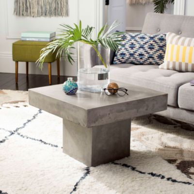 Tallen Indoor/Outdoor Modern Concrete Coffee Table
