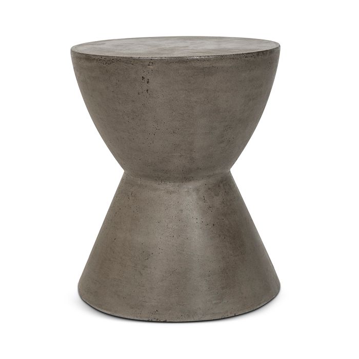Safavieh Athena Indoor/outdoor Modern Concrete Round Accent Table In Dark Gray