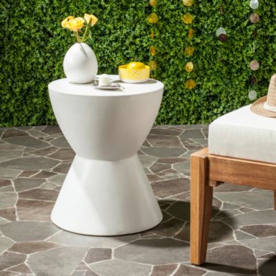 Athena Indoor/Outdoor Modern Concrete Round Accent Table