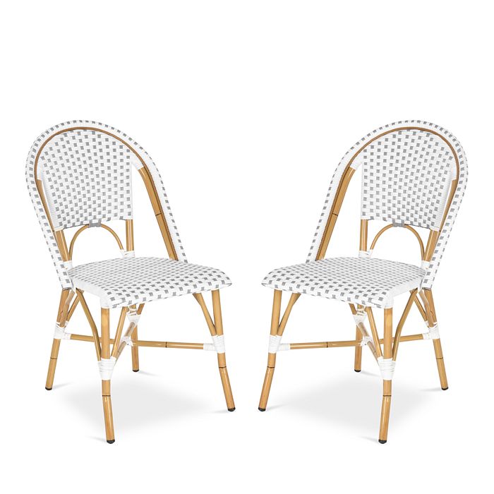 Safavieh Salcha Indoor-outdoor French Bistro Side Chair, Set Of Two In Gray/white/light Brown