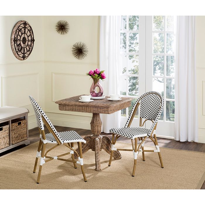 Safavieh Salcha Indoor-outdoor French Bistro Side Chair, Set Of Two In Navy/white/light Brown