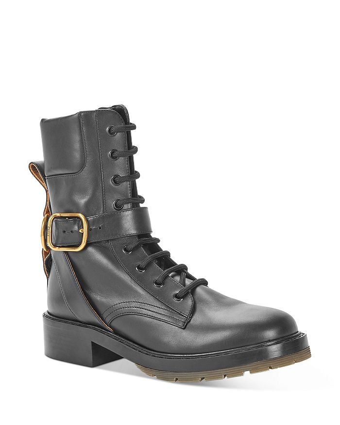 CHLOÉ WOMEN'S DIANE LACE UP COMBAT BOOTIES,C20A349L4