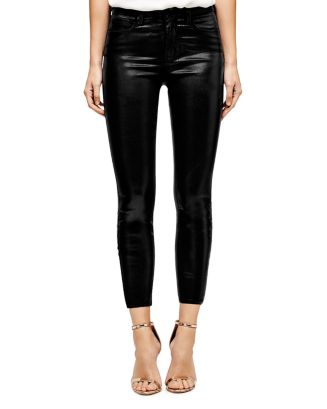 L'AGENCE Margot Skinny Jeans in Black Coated | Bloomingdale's
