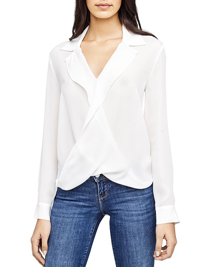 L Agence L'agence Rita Silk Crossover Top In Ivory
