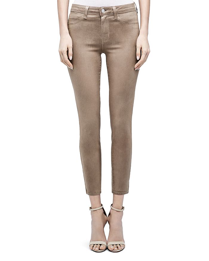 L Agence L'agence Margot High-rise Skinny Jeans In Coated In Cappuccino