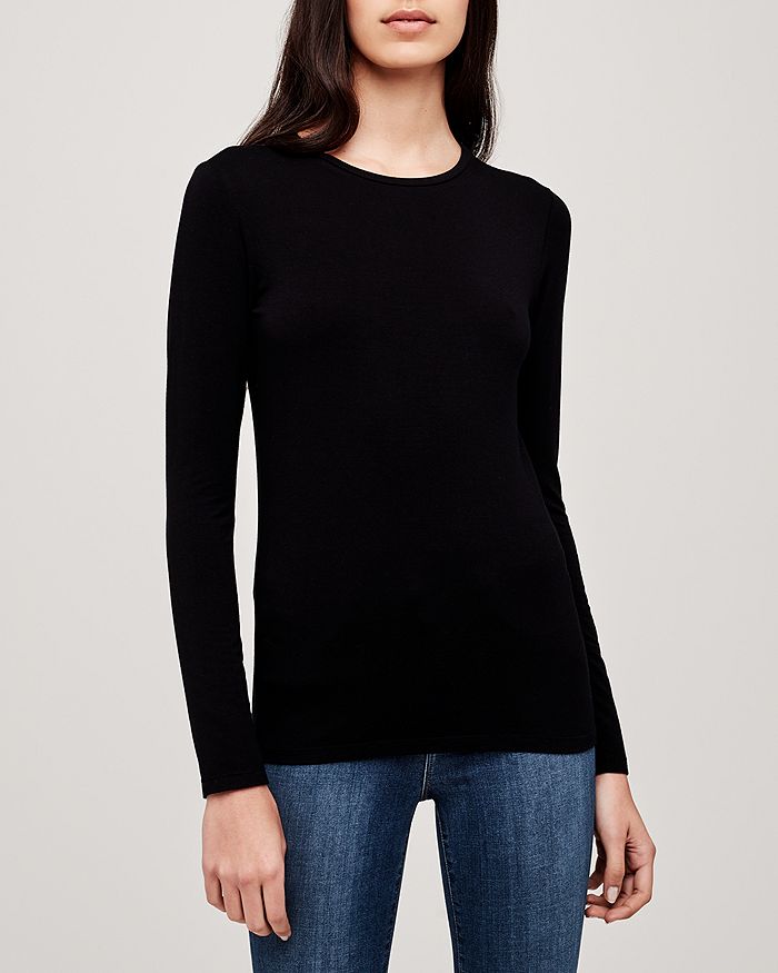 Shop L Agence L'agence Tess Long-sleeve Tee In Black