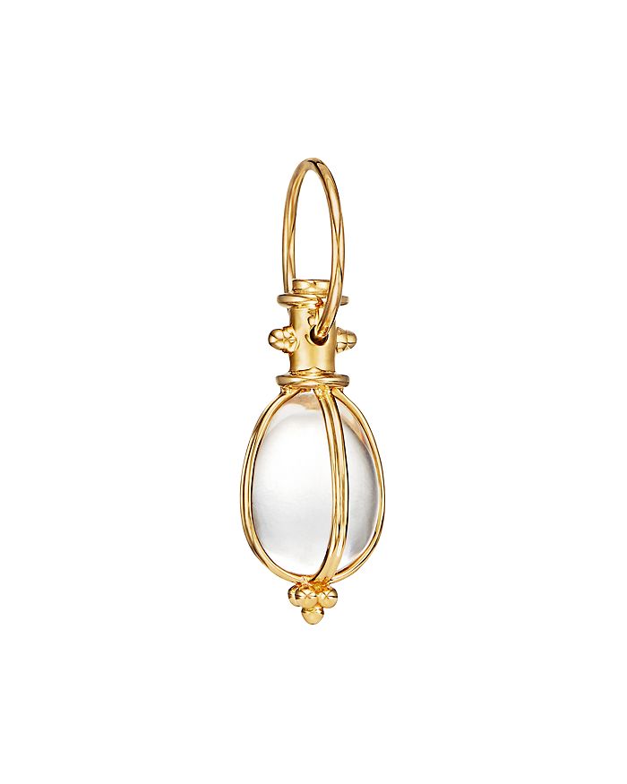 Temple St. Clair - Temple St. Clair Oval Crystal Amulet and Ball Chain in 18K Yellow Gold