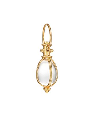 Temple St. Clair Oval Crystal Amulet and Ball Chain in 18K Yellow Gold ...
