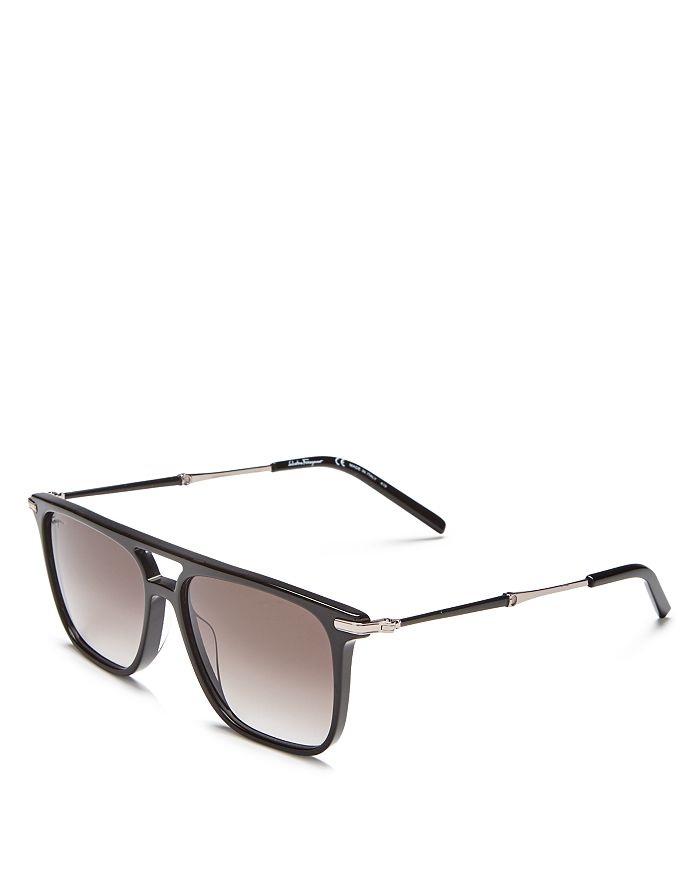 Salvatore Ferragamo Men's Polarized Brow Bar Square Sunglasses, 57mm In ...