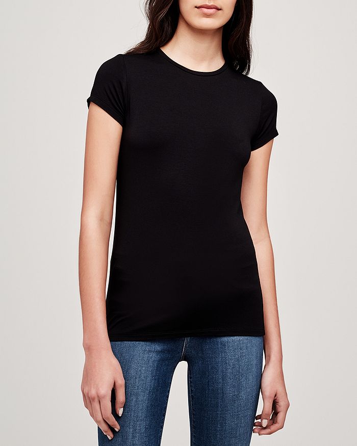Shop L Agence L'agence Ressi Cap-sleeve Tee In Black