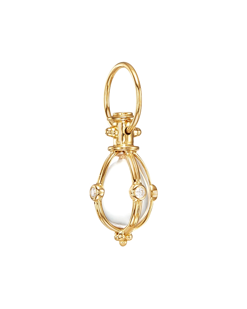 Temple St. Clair Crystal Diamond Pendant Set In 18K Yellow Gold, 0.22 ct.