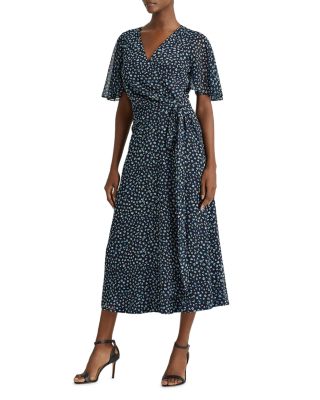 ralph lauren floral print georgette dress