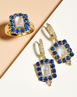 18K Yellow Gold Color Theory Multi-Gemstone & Diamond Drop Earrings