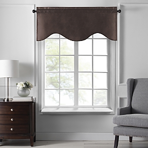 Elrene Home Fashions Colette Scalloped Window Valance, 50 X 21 In Chocolate