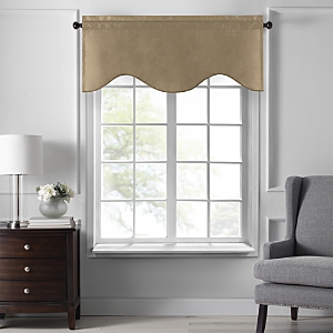 Elrene Home Fashions Colette Scalloped Window Valance, 50 X 21 In Gold