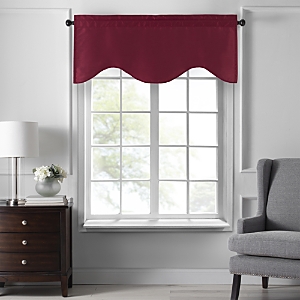 Elrene Home Fashions Colette Scalloped Window Valance, 50 X 21 In Red