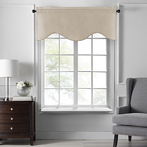 Elrene Home Fashions Colette Scalloped Window Valance, 50 X 21 In Taupe