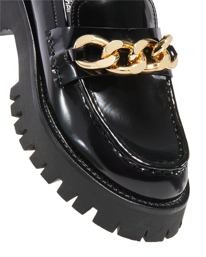 women's leather horsebit chain loafer
