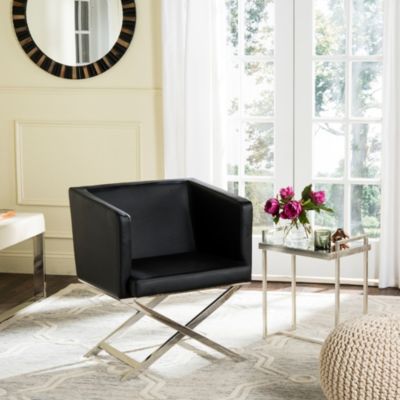 Celine Bonded Leather Cross Leg Chair