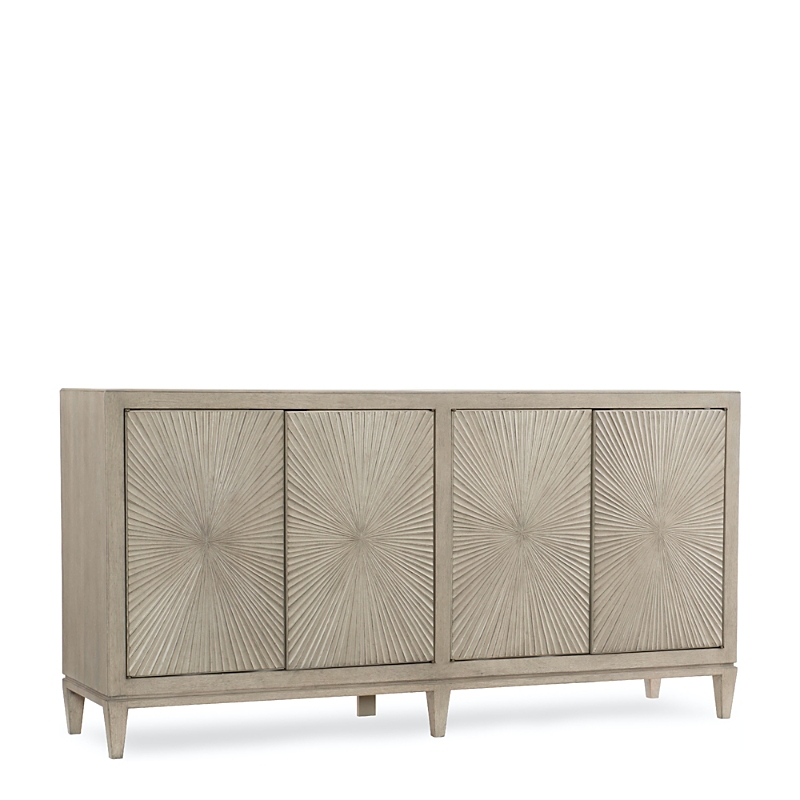 Hooker Furniture Starburst Pattern Console In Serene Gray Beige Finish