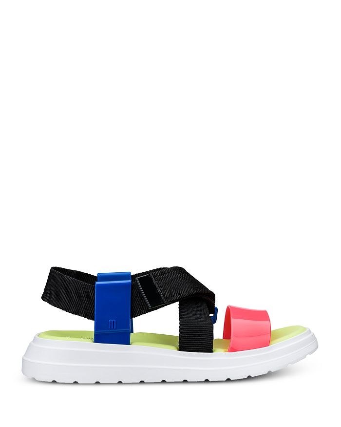 Melissa Women's Sky Ad Bubble Gum Scented Flat Sandals In White/ Neon ...
