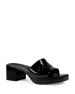 gucci rubber slides heel