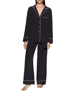 Equipment Avery Silk Pajama Set In True Black