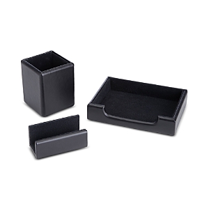 Royce New York 3 Pc. Suede Lined Executive Desk Accessory Set