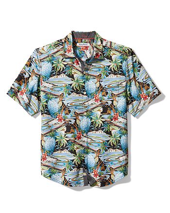 Tommy Bahama Men's Hawaiian Print Classic Fit Button Down Camp Shirt ...