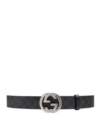 Gucci GG Supreme Belt With G Buckle in Black for Men