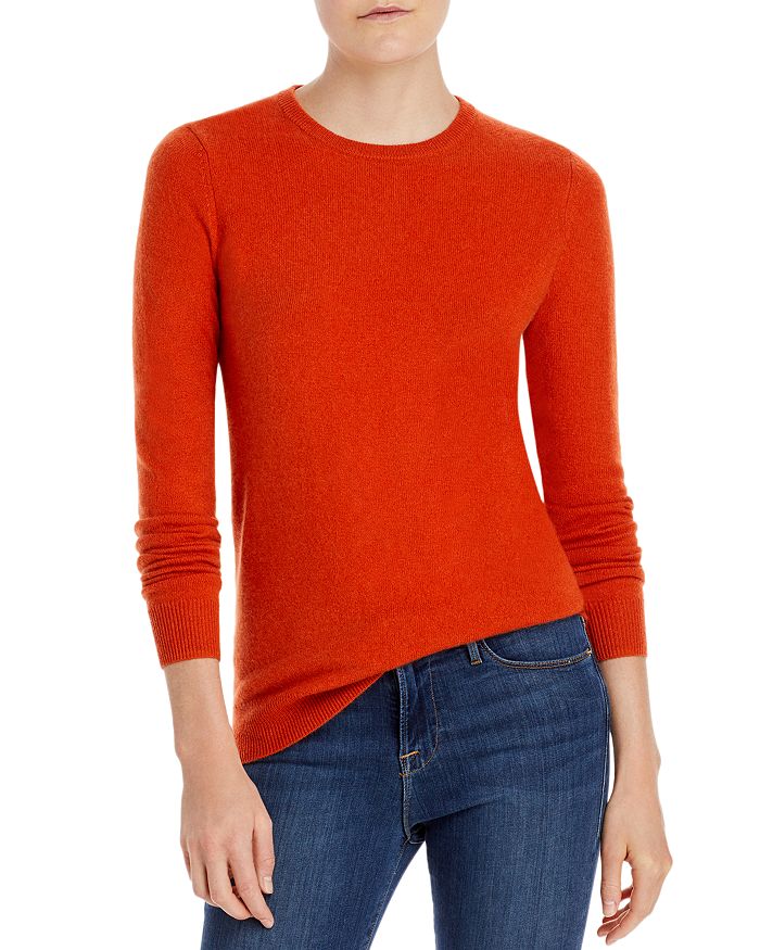 C By Bloomingdale's Crewneck Cashmere Sweater - 100% Exclusive In Pumpkin