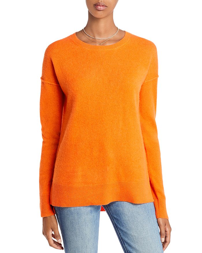 Aqua Cashmere High Low Cashmere Sweater - 100% Exclusive In Carrot