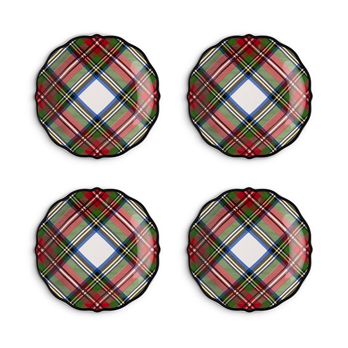 Juliska Stewart Tartan Cocktail Plates, Assorted Set of 4 Bloomingdale's