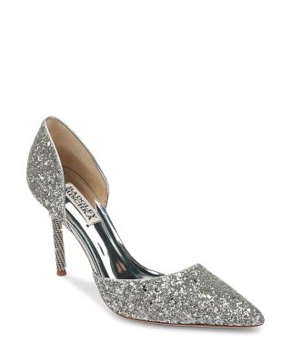 silver high heels near me
