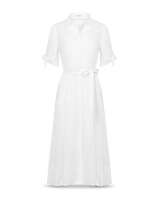 white a line dress with sleeves