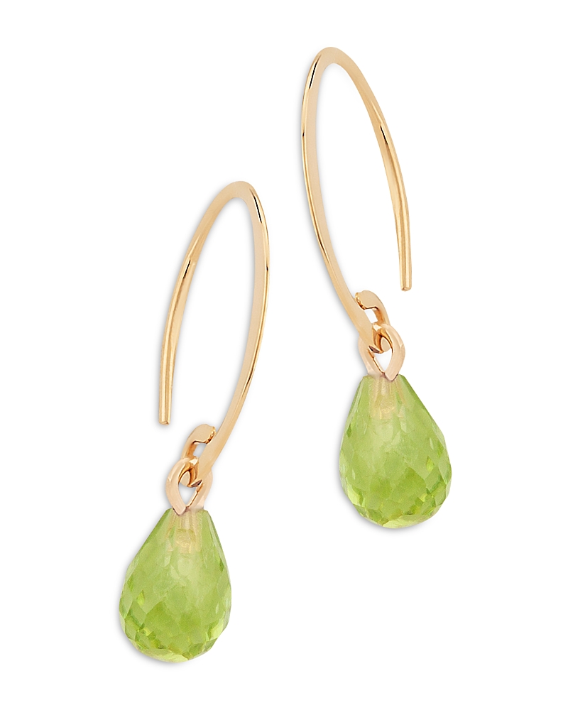 Bloomingdale's Peridot Briolette Mini Sweep Drop Earrings In 14k Yellow Gold - Exclusive In Peridot/yellow Gold
