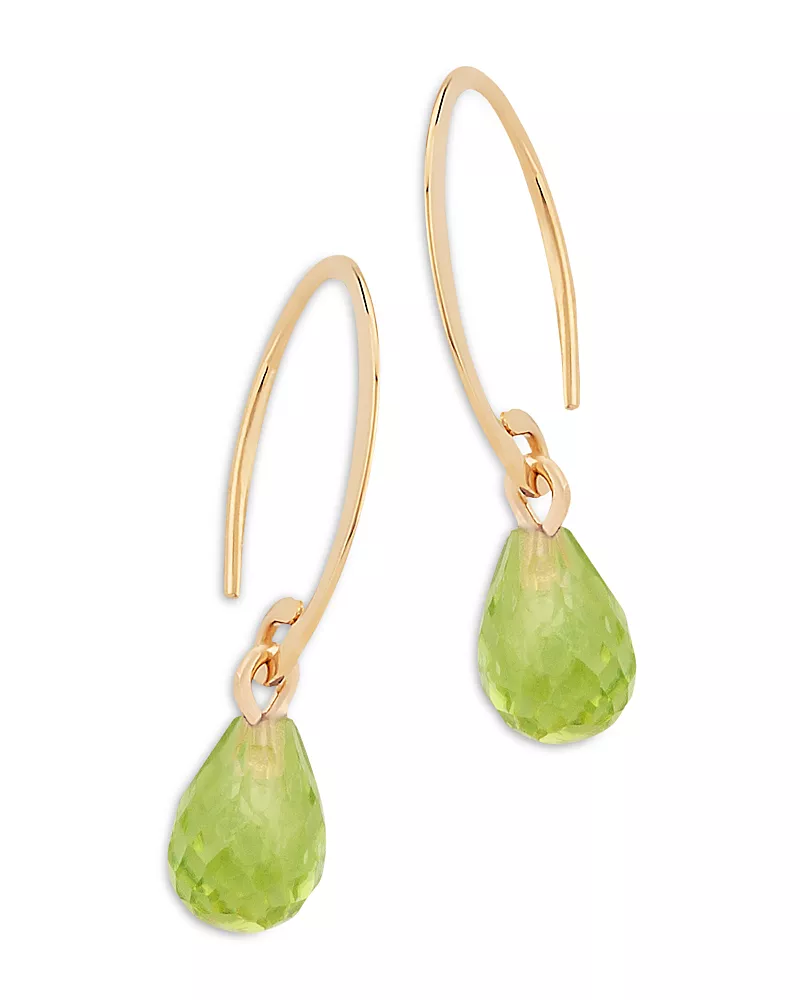 Bloomingdale's Fine Collection Peridot Briolette Mini Sweep Drop Earrings in 14K Yellow Gold
