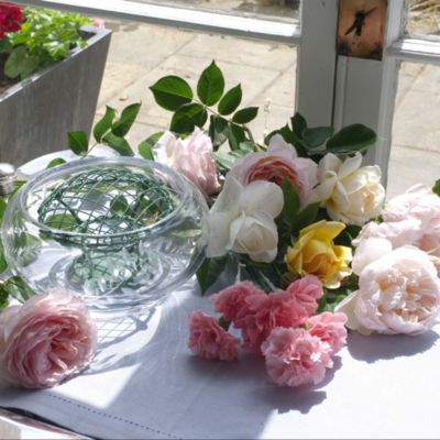 Country Jasmine Rose Bowl &amp; Wire, 8&amp;quot;