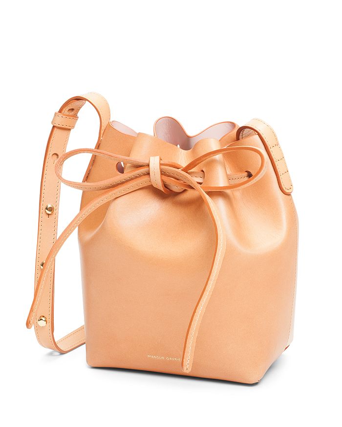 Mansur Gavriel Saffiano Mini Bucket Bag in Rosa