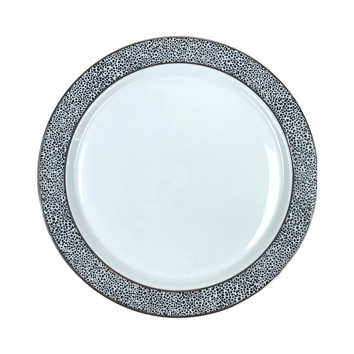 Shop Michael Wainwright Panthera Dinner Plate In Platinum/white