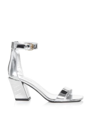 silver designer heels