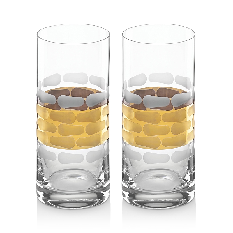 Michael Wainwright Truro Gold 2-piece Highball Glass Set In Clear/gold