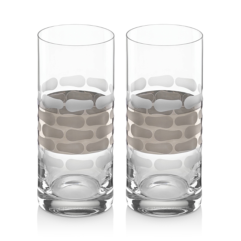 Michael Wainwright Truro Gold 2-piece Highball Glass Set In Clear/platinum