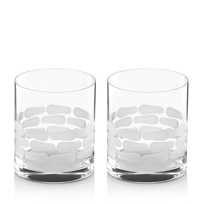 Shop Michael Wainwright Truro Double Old Fashioned Glass Set Of 2 In Clear/white
