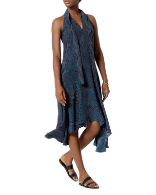 Joie - Breeda Snakeskin Print Tie Neck Dress