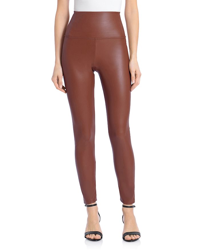 Bagatelle.nyc Bagatelle. Nyc High-rise Faux Leather Leggings In Saddle