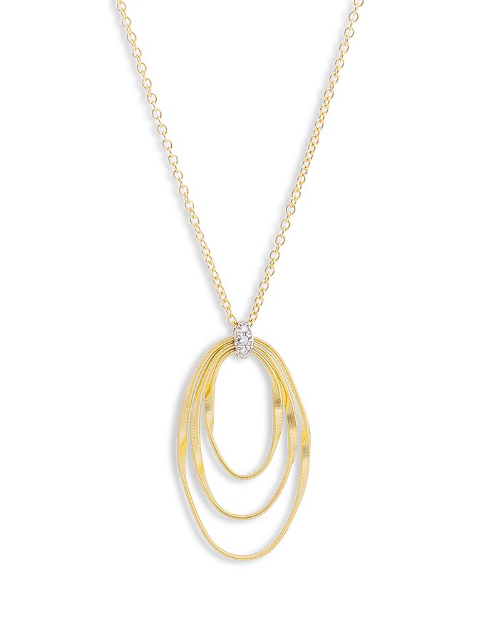 Shop Marco Bicego 18k Yellow Gold Onde Diamond Short Pendant Necklace, 16.5 In Yellow/white Gold