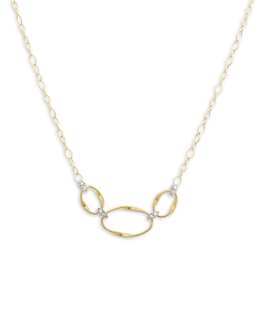 Marco Bicego 18K Yellow Gold Onde Diamond Three Station Necklace, 16.5 Marco Bicego 18K Yellow Gold Onde Diamond Three Station Necklace, 16.5