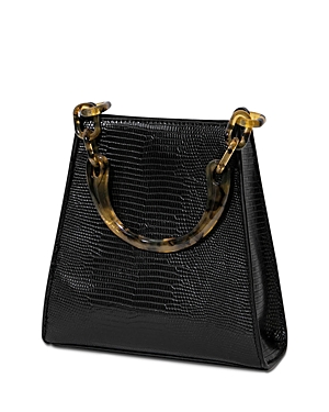 House Of Want Glow Up Small Bucket Tote In Black Lizard