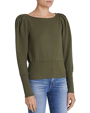 Ag Puff Sleeve Jumper In Green Haven